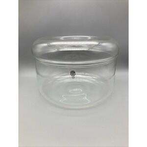 Vintage Clear Creative Glass By Corning Stackable Round Bowl Canister W/Lid